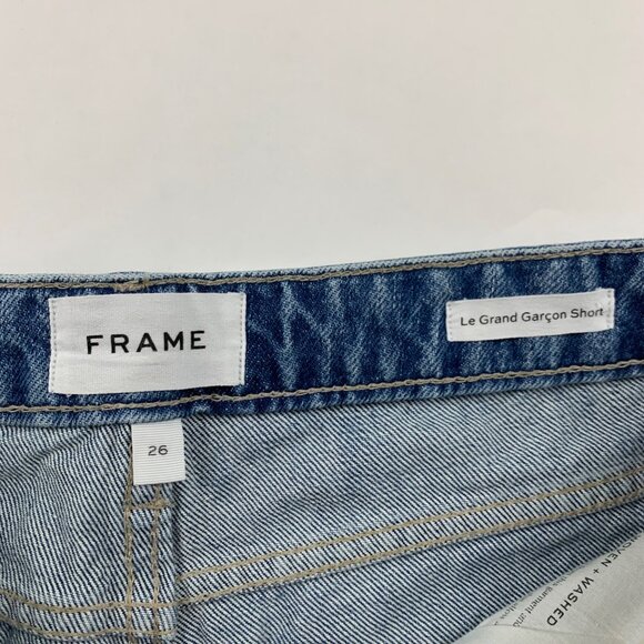 Frame Blue Denim Distressed Cutoff Jean Shorts 26 - Picture 2 of 4